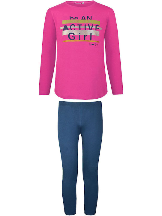 Energiers Kinder Set mit Leggings Winter 2Stück Fuchsie