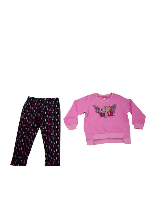 Joyce Kinder Set mit Leggings Winter 2Stück Rosa