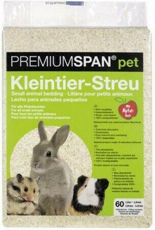Premiumspan Hackschnitzel für Nagetierkäfig Sägemehl mit Apfelduft 60Es 300523