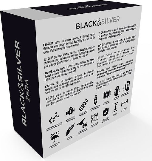 Dream Love Black & Silver Zara Κλειτοριδικός Δονητής με Απομακρυσμένο Έλεγχο Remote Control Vibrating Panty Μαύρος