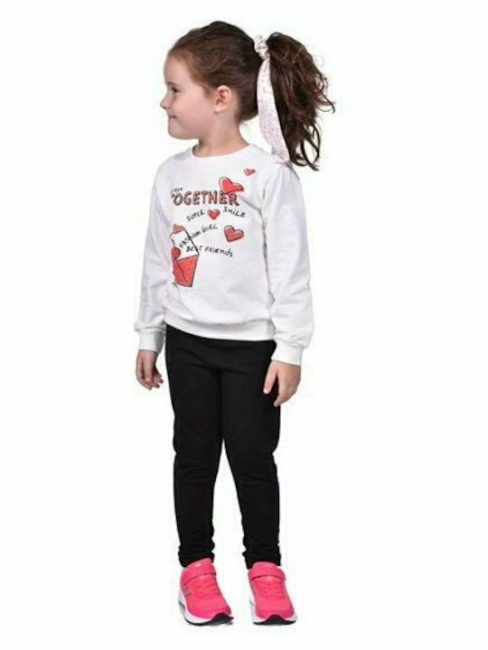 Joyce Kinderkleidung Set mit Leggings Winter 2Stück Weiß