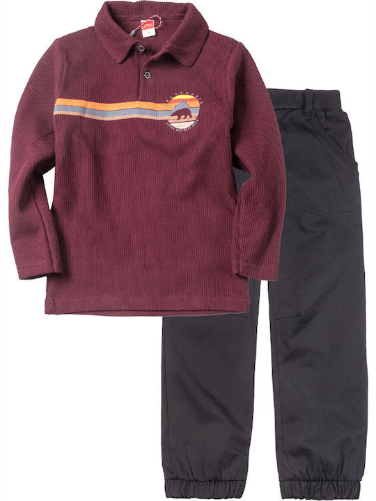 Joyce Kids Set with Pants Winter 2pcs Burgundy