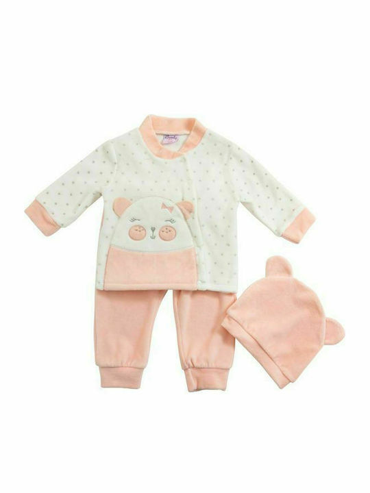 Funky Kids Set with Pants Winter 3pcs Pink