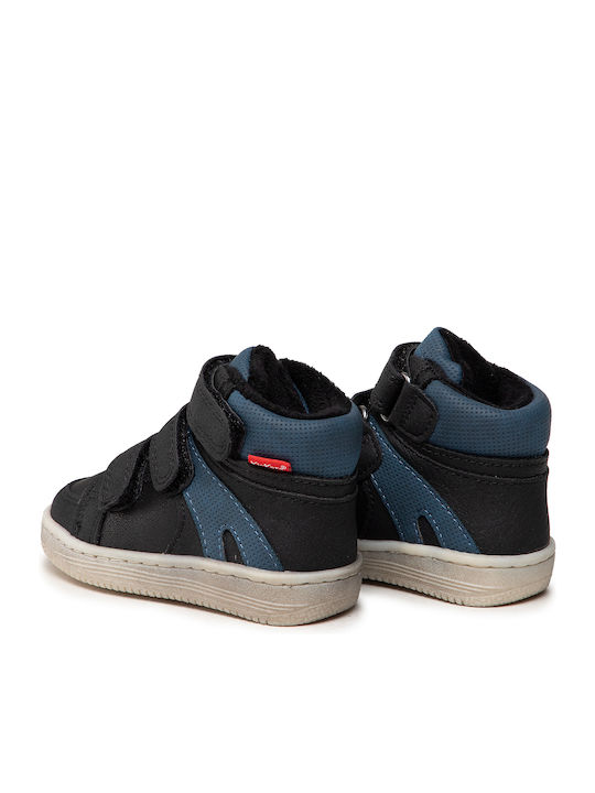 Lohan Παιδικά Sneakers High Ανατομικά με Σκρατς Navy Μπλε