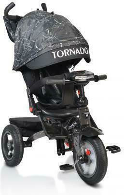 Byox Tornado Dark Kids Tricycles with Parental Handle for 3-6 Years Gray