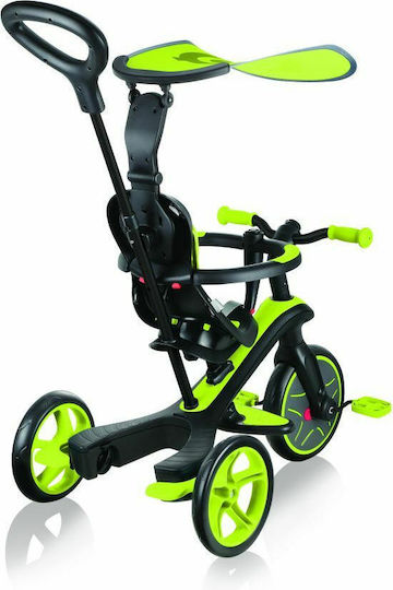 Globber Explorer Convertible Kids Tricycle with Parental Handle for 10 Months Green