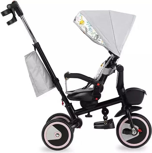 Momi Kids Tricycle Bicycle Invidia Convertible with Storage Space, Tent & Parental Handle for 9+ Months Gray