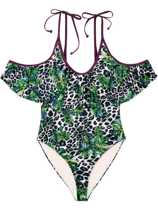 Koani One Piece Swimsuit Animal Print Green