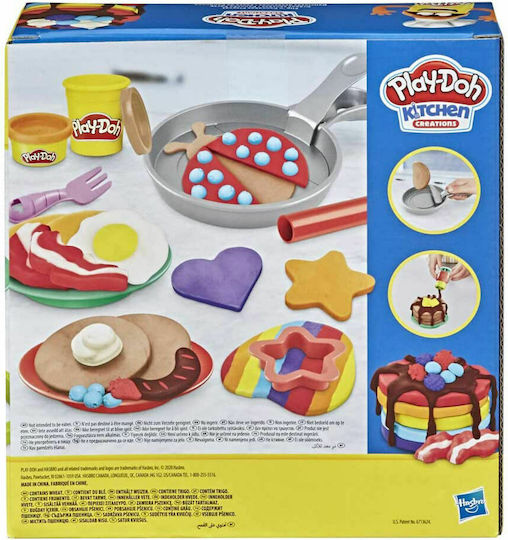 Hasbro Play-Doh Plasticină Set De Joc Kitchen Creations Flip' N' Pancakes Pentru 3+ Ani 8 Buc