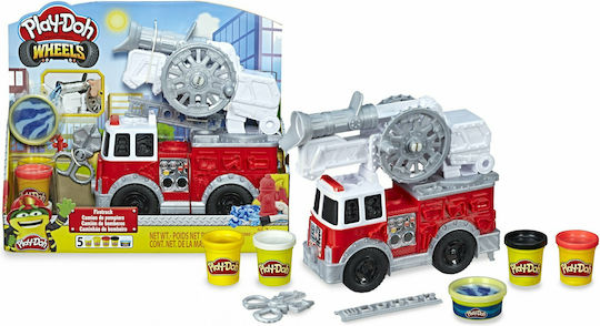 Hasbro Play-Doh Spielset Modellierknete Räder Feuerwehrauto mit 5 Farben für 3+ Jahre