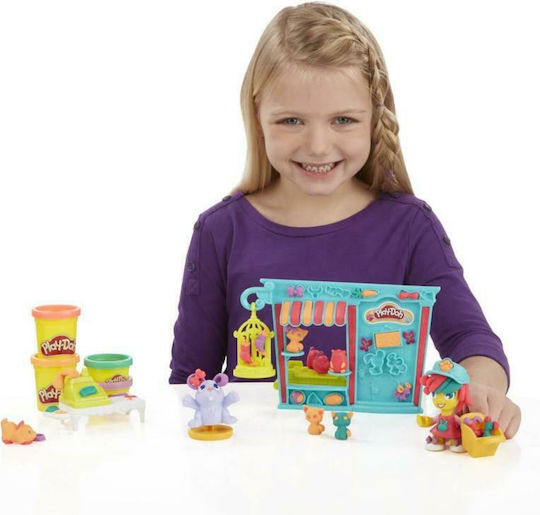 Hasbro Play-Doh Spielset Modellierknete Stadt Tierladen mit 4 Farben für 3+ Jahre
