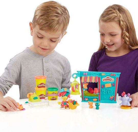 Hasbro Play-Doh Spielset Modellierknete Stadt Tierladen mit 4 Farben für 3+ Jahre