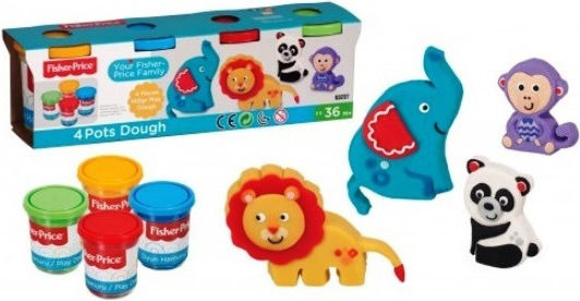 Fisher Price Knete Spiel-Set Animals Für 3+ Alter, 4 Stück