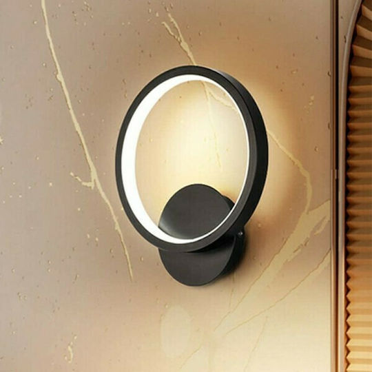 Pakketo PWL-0989 Modern Lamp Wall with Integrated LED and Natural White Light Black 25x20cm