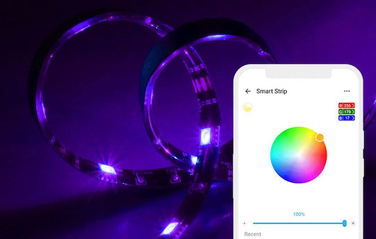 Sonoff Αδιάβροχη Smart Ταινία LED Wi-Fi 12V RGB Φως 2m Τύπου SMD5050 με Τροφοδοτικό, Τηλεχειριστήριο & WiFi Controller