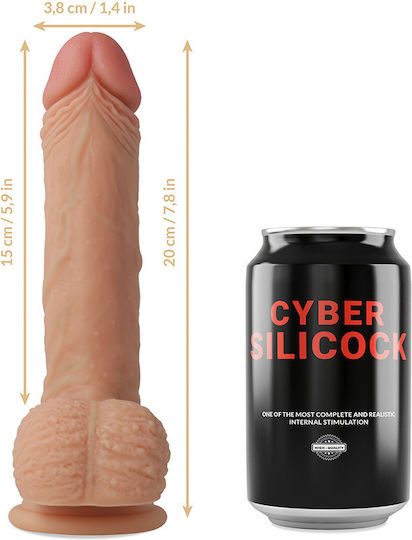 Cyber Silicock Cyber Silicock Realistic Dildo with Balls and Suction Cup Flesh 20cm