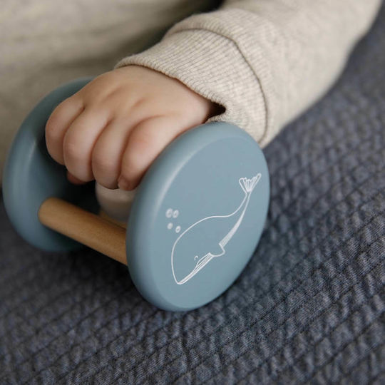 Little Dutch Wooden Rattle Adventure Ocean for 3++ Months Light Blue