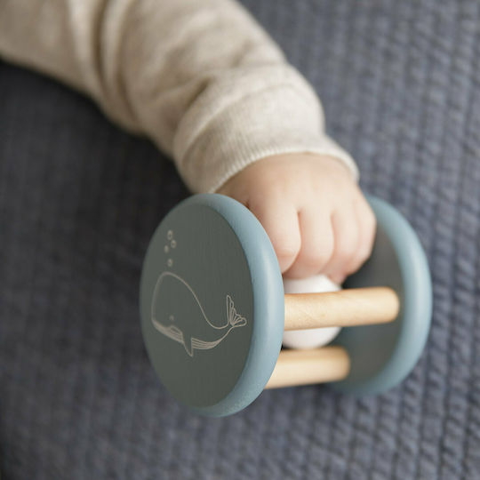Little Dutch Wooden Rattle Adventure Ocean for 3++ Months Light Blue