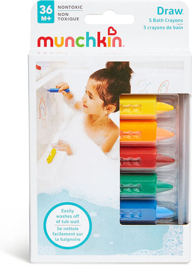 Munchkin Bath Time Crayons Bath Crayons for 36++ Months 5pcs