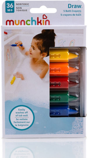 Munchkin Bath Time Crayons Bath Crayons for 36++ Months 5pcs