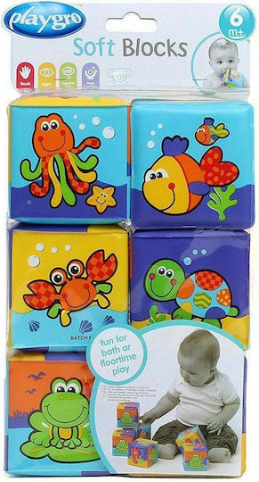 Playgro Soft Waterproof Blocks Bath Toy for 6++ Months 6pcs