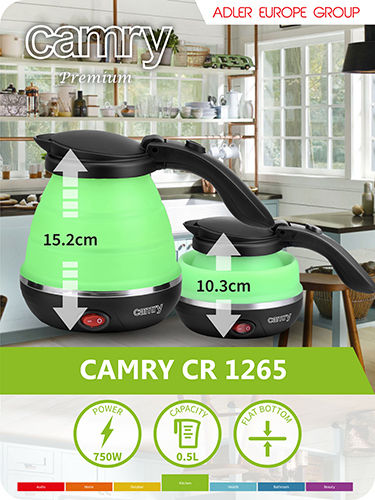 Camry CR 1265 Fierbător de Călătorie 500ml 750W Verde