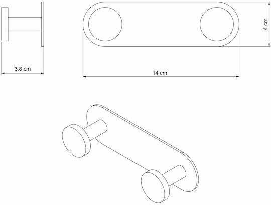 Grekon 452 Double Wall-Mounted Bathroom Hook