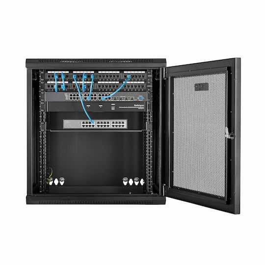 StarTech Επιτοίχια Καμπίνα Rack 12U Μαύρο RK12WALHM