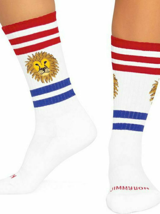 Jimmy Lion Athletic Lion Femei Șosete cu Model Albe 1Pachet