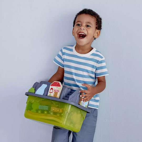 Hape Railway Construction Kit Сет с Влакче от Дърво за 3+ години+ Години