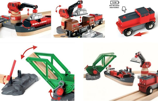 Brio Toys Cargo Harbour Σετ με Τρενάκι για 3+ Ετών