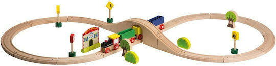 Joueco Set with Train made of Wood for 3+ years+ Years
