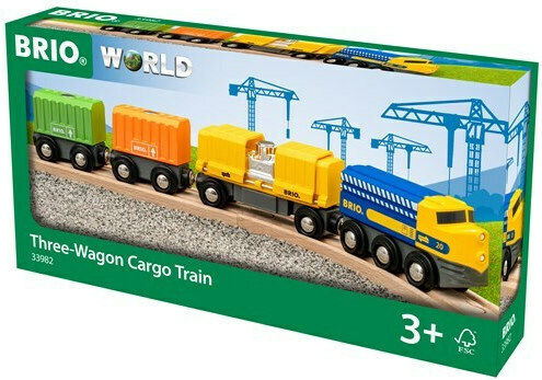 Brio Toys Three-Wagon Cargo Влакче за 3+ години+ Години