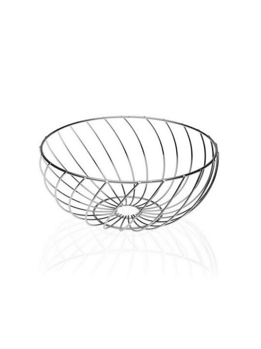 BigBuy Fruit Bowl Metallic Silver 26x26x12cm