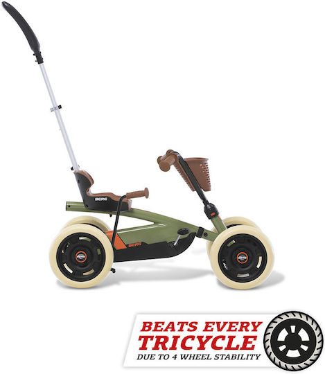 Berg Toys Tricicletă Pentru Copii Buzzy Retro 2 În 1 Cu Spațiu De Depozitare Mâner Pentru Părinți Și Tricicletă Pentru Copii Pentru 2-5 Ani Verde