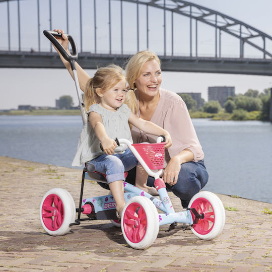 Berg Toys Tricicletă Pentru Copii Buzzy Bloom 2 În 1 Cu Spațiu De Depozitare Mâner Pentru Părinți Și Tricicletă Pentru Copii Pentru 2-5 Ani Albastru Deschis