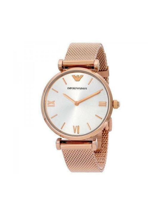 Emporio Armani Gianni Watch Chronograph with Pink Gold Metal Bracelet