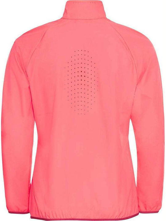Women's Jacket Running Waterproof and Windproof Coral