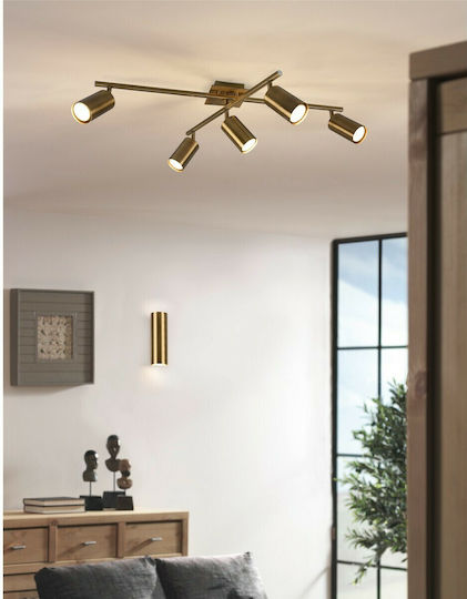 Trio Lighting Marley Σποτ με 5 Φώτα και με Ντουί GU10 σε Χρυσό Χρώμα