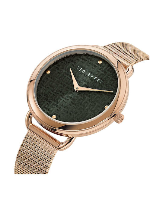 Ted Baker Hetttie Γυναικείο Ρολόι 37mm Μπαταρίας με Ροζ Χρυσό Μεταλλικό Μπρασελέ