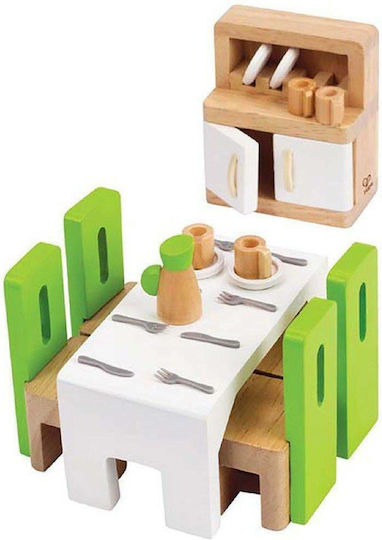 Hape Happy Family Ξύλινη Τραπεζαρία Έπιπλα για Κουκλόσπιτο