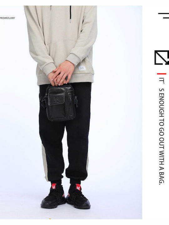 DJB 037 Leather Men's Bag Shoulder / Crossbody Black
