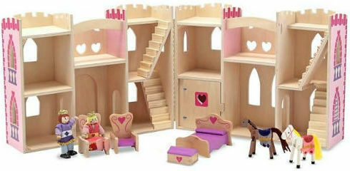 Melissa & Doug Fold & Go Princess Castle Wooden Dollhouse