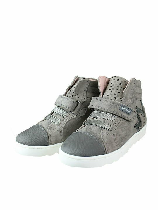 Παιδικά Sneakers High Ανατομικά με Σκρατς Γκρι