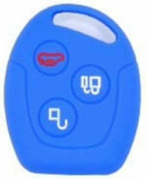 Silicone Car Key Cover Case with 3 Buttons for Ford Blue