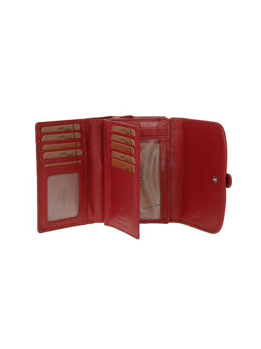 Lavor Small Leather Women's Wallet with RFID Red