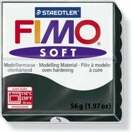 Staedtler Fimo Soft Πολυμερικός Πηλός Μαύρος 57gr