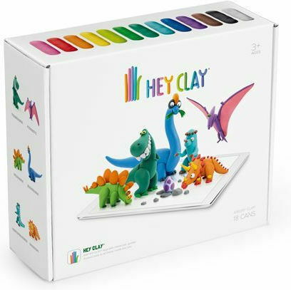 Hey Clay Claymates Динозаври Детски Глина Многоцветенς 390гр S006DINOS