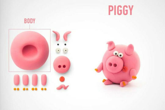 Hey Clay Claymates Pig Modelling Clay for Kids Multicolour