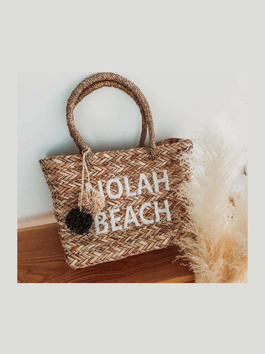 Nolah Beach Ψάθινη Τσάντα Θαλάσσης Μπεζ
